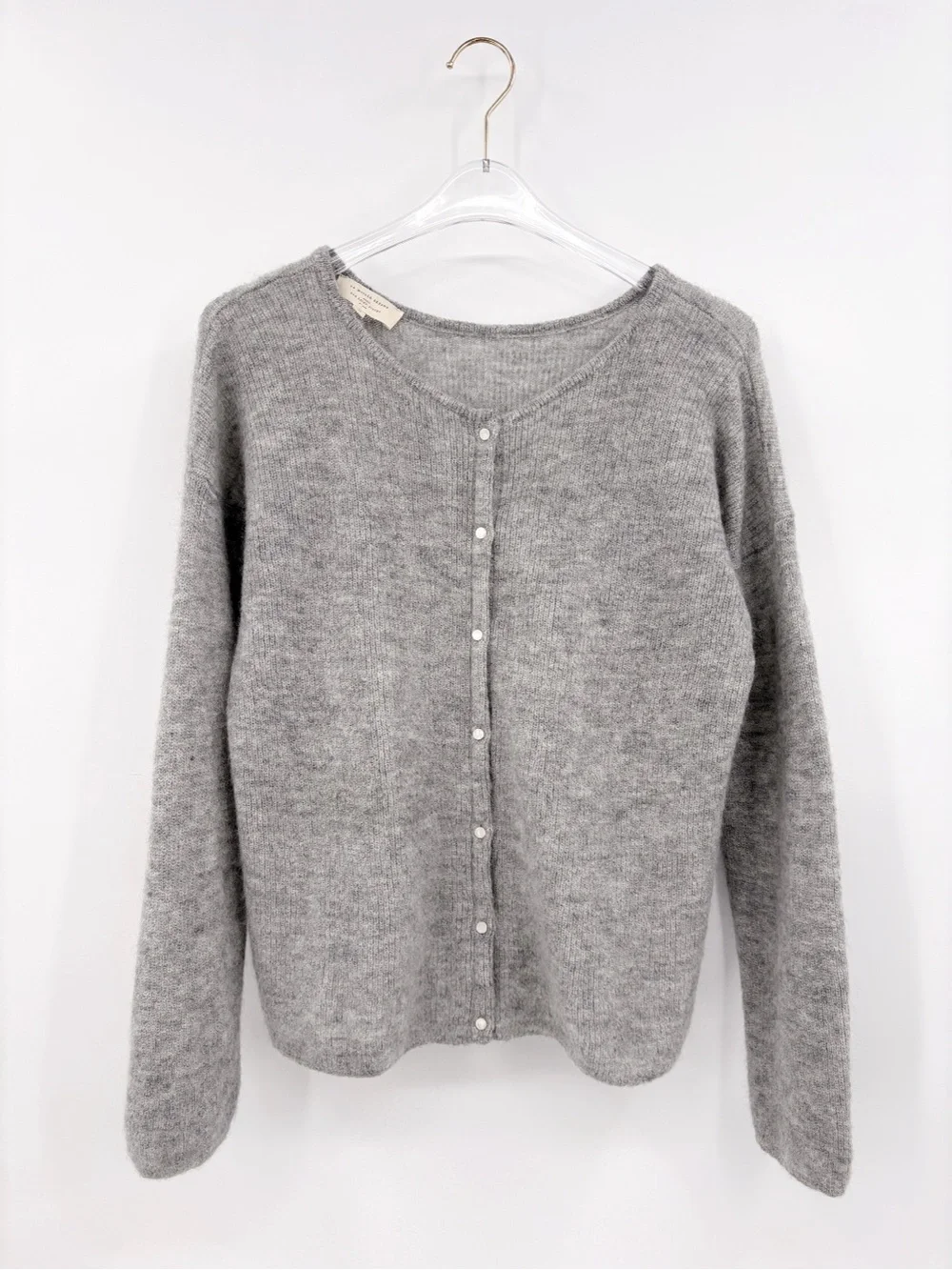 SÉZANE Gaspard Cardigan Grey Mohair Wool Blend Sweater M